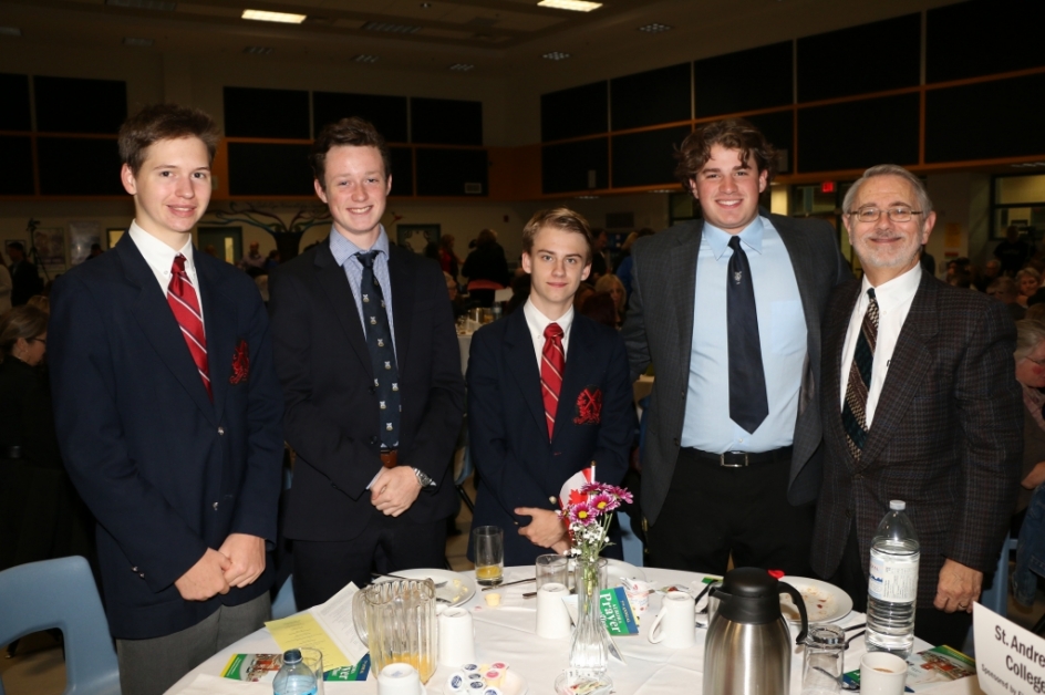 Christian, Malcom, WIlliam, Cayne, Rev. Bruce Roffey of St. Andrews College